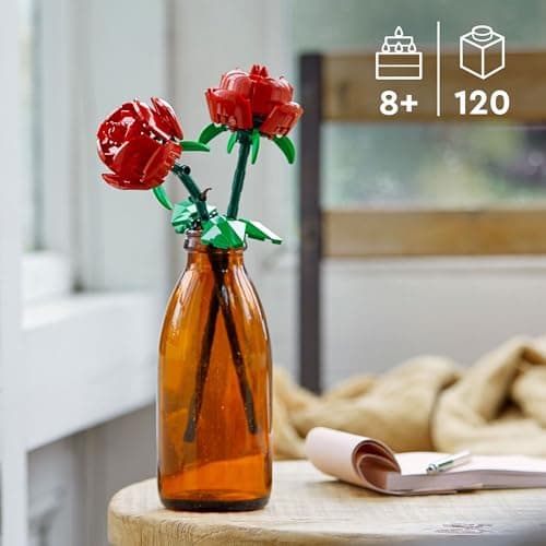 LEGO Roses - Building Toy for Kids, Girls & Boys, Ages 8+ - Artificial, Fake Roses for Home Decor & Display - Gift Idea for Plant & Flower Lovers - 40460