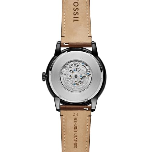 Fossil Men's Townsman Automatic Stainless Steel and Leather Two-Hand Skeleton Watch