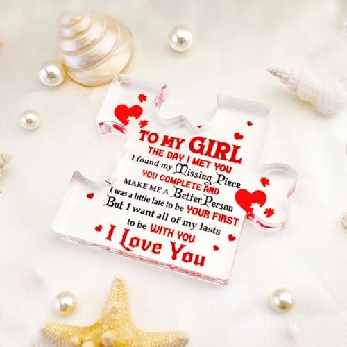 I Love My Gf, I Love My Girlfriend, Gf Gifts, Miss You, Gift for Gf, Valentines Day Gifts for Gf, Girlfriend Birthday Gift Ideas, Soulmate Gifts for Her, To My Girl Acrylic Block