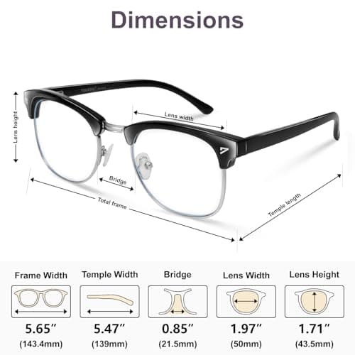 VISOONE Lightweight Blue Light Blocking Glasses Square with Anti Computer Glare for Gaming Men and Women MONTANA