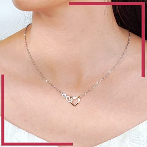 Shonyin Dainty Heart-felt Infinity Heart Necklace for Mother Daughter Girlfriend Soulmate Grandma Granddaughter Bonus Mom Bonus Daughter Mother-in-law Friend