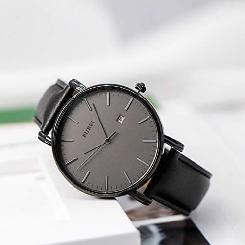 BUREI Men Wrist Watches Fashion Minimalist Analog Quartz Waterproof Watches for Men