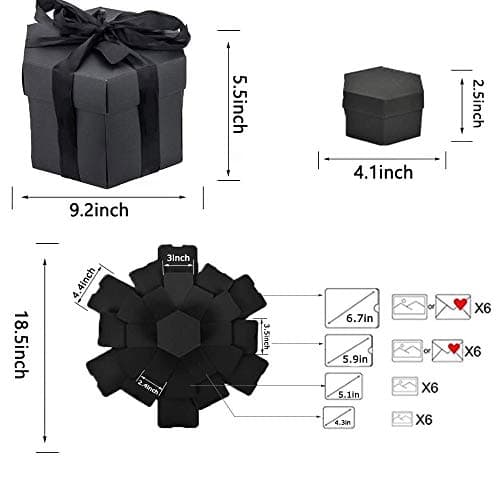 Explosion DIY Gift Set, Exploding Love Box for Couples, Sentimental Gift for Wedding, Birthday Party, Boyfriend, Girlfriend, Scrapbook Style Photo Album, Memory Box