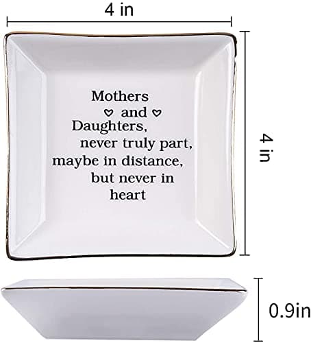 Ueerdand Gift for Mom from Daughter, Mother's Day, Christmas, Thanksgiving, Birthday Gift for Mother and Daughter Ceramic Ring Dish Decorative Jewelry Tray