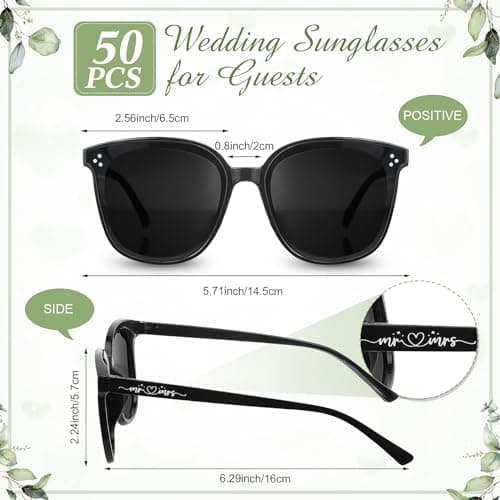 Kanayu Wedding Favors for Guests Wedding Party Sunglasses Gifts Wooden Love Sign Decoration Black Mr Mrs Glasses Bulk