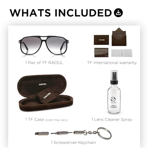 Tom Ford FT0753 RAOUL Navigator Shape Sunglasses + Bundle With eSHADES Eyewear Cleaning Kit
