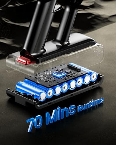 Kermoky Cordless Vacuum Cleaner, 650W 55KPA 70Mins Vacuum Cleaners for Home, Self-Standing Cordless Stick Vacuum with Anti-Tangle, Lightweight Wireless Vacuum for Hardwood Floor/Carpet/Pet Hair