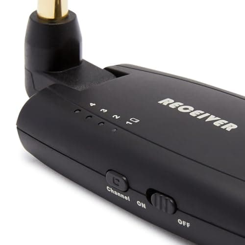 Amazon Basics Digital Wireless Guitar System Transmitter/Receiver with Rechargeable Batteries, Black