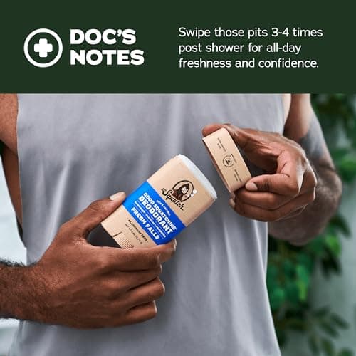 Dr. Squatch Natural Men’s Deodorant – Aluminum Free Natural Deodorant Men with Charcoal & Postbiotics for 72-Hour Odor Protection – Sierra Storm, 2.65oz Stick (3-Pack)