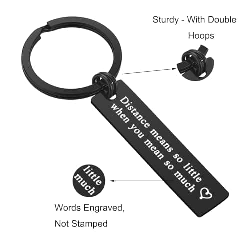Couple Keychain for Boyfriend Girlfriend Long Distance Relationship Gift Keyring Going Away Gift for Husband Wife Couples Jewelry Brithday Valentines Gift Anniversary Keychain Gift,His and Hers Gift