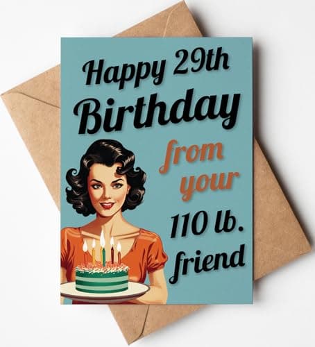 Katie Doodle - Funny Birthday Cards for Women, Friend (Handmade in USA) - Great for 30th, 40th, 50th, 60th, 70th, 75th, 80th, 90th Birthday Gifts for Women Her Friends - Includes 1 Card & 1 Envelope