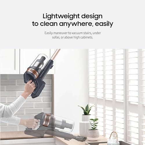 Samsung Jet 60 Pet Cordless Stick Vacuum Cleaner w/ Removable Battery, Advanced Floor Cleaning, Jet Fit Brush to Clean Hardwood, Carpet and Tile, Lightweight Design, VS15A6032R7, Rose Gold