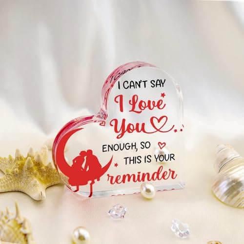 I Love You Gifts for Her Him Valentines Day Gifts for Girlfriend Wife Long Distance Relationship Gift for Gf Girlfriend Sweet Day Valentine Gift for Boyfriend Husband Loving Acrylic Sign