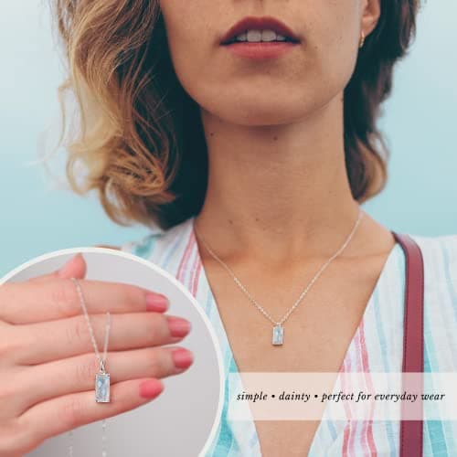 HOPE LOVE SHINE New Beginnings Rainbow Moonstone Sterling Silver Necklace for Women