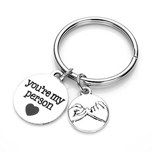 Jovivi 2pcs You Are My Person Pinky Promise Charm Pendant Keychain Jewelry Set - Valentines Day Best Friend Gift