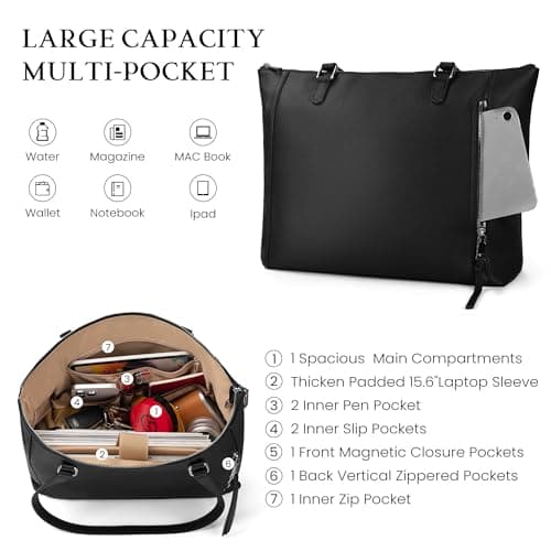 befen Genuine Leather Tote Bag for Women, Large Tote Bag for Women for Work Purses Satchel Handbags with Top Handles