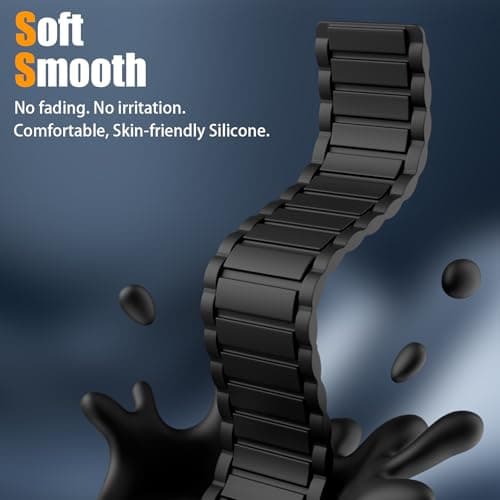 Magnetic Silicone Band Compatible with Apple Watch Bands 49mm 46mm 45mm 44mm 42mm 41mm 40mm 38mm Men Women, Soft Sport Strap Strong Magnet Watchband for iWatch Ultra 3-1 SE Series 11/10/9/8/7/6/5/4/3