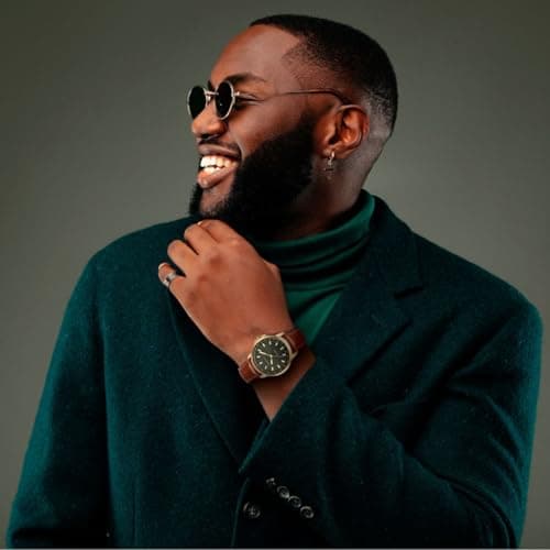 Perry Ellis Solar Powered Mens Watch | Vegan Leather Water-Resistant Analog Wrist Watches for Men | 43mm Case | Aluminum Tachymeter Bezel | Elegant Gift for Man