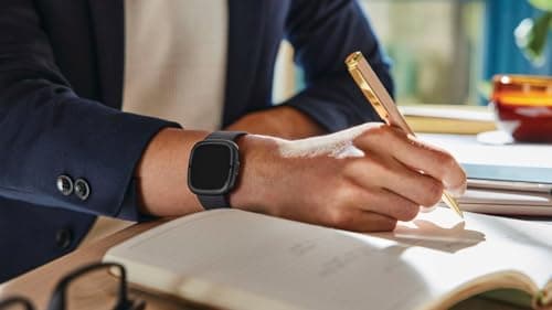 Fitbit Sense 2 Advanced Health and Fitness Smartwatch with Tools to Manage Stress and Sleep, ECG App, SpO2, 24/7 Heart Rate and GPS, Shadow Grey/Graphite, One Size (S & L Bands Included)