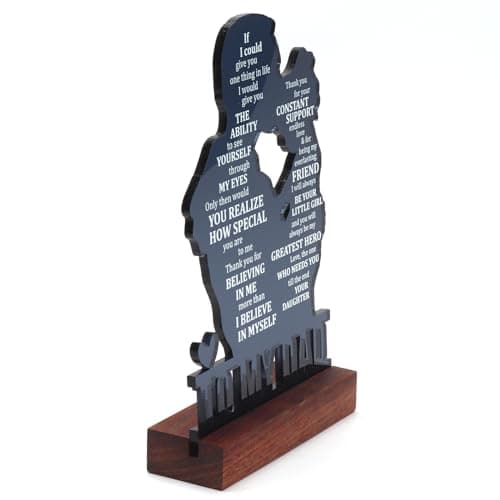 Dad Gifts from Daughter - Meaningful Fathers Day, Birthday, Christmas Sentimental Present for Father, Step Bonus Dad Daddy Papa Pop Old Man Acrylic Keepsake Plaque for Desk Decor Office Home