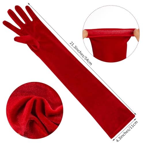 Lystaii Women Long Velvet Gloves for Women Elbow Length 1920s Opera Costume Flapper Evening Banquet Party