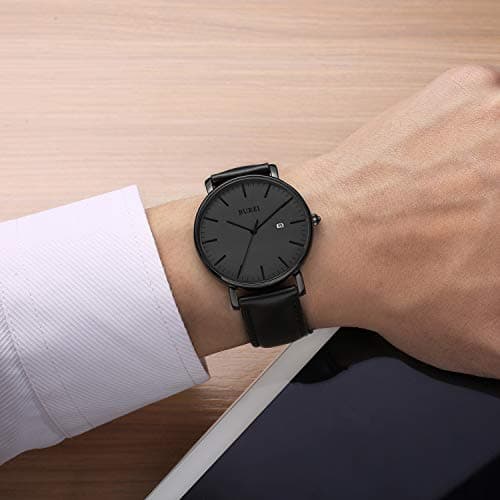 BUREI Men Wrist Watches Fashion Minimalist Analog Quartz Waterproof Watches for Men