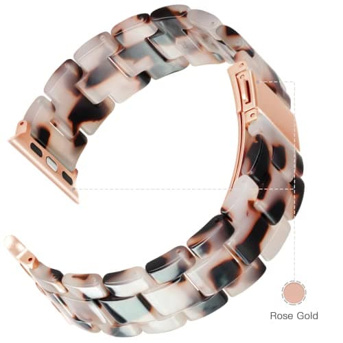 Lightweight Resin Band For Apple Watch Series 11 10 SE 9 8 7 6 5 4 3 2 1 Ultra 3 2, Fashion Adjustable Replacement Strap for iWatch Bands 38mm 40mm 41mm 42mm 44mm 45mm 46mm 49mm for Women Men