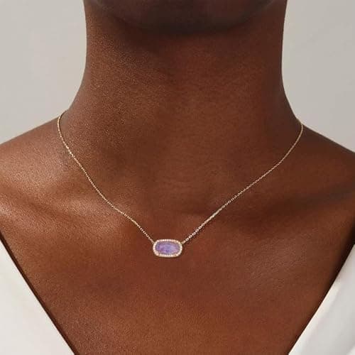 Freinit Gold Necklace for Women, 14K Dainty Pendant Choker, Adjustable Chain, Minimalist Gift for Birthday Valentine's Day Graduation Niece GF