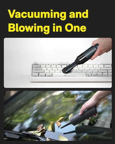 HOTO Handheld Vacuum Cleaner Cordless, Desk Vacuum Cleaner Compressed Electric Air Duster 15000Pa Suction, 4-in-1 Portable Vortex Vacuum Dust Buster Air Blower for Computer, Keyboard