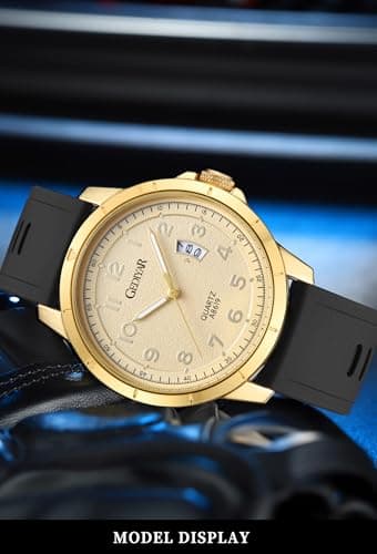 GEDIYAR Mens Quartz Analog Wrist Watches Calendar Date Waterproof Big Large Face Watch for Men Business Casual Dress Sports