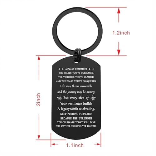 ENGZHI Motivational Keychain for Men, Inspirational Gift for Him, Get Well Soon Encouragement Daily Affirmation Present​