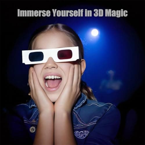 3D Glasses for Movies Red/Cyan Cardboard 3D Glasses in White Frame Anaglyph Cardboard for Movies