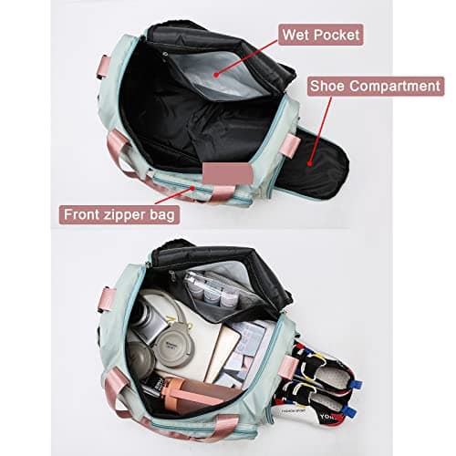 BEULPTN Small Gym Bag for Women, Travel Duffle Bag Carry On Weekender Bag with Shoe Compartment