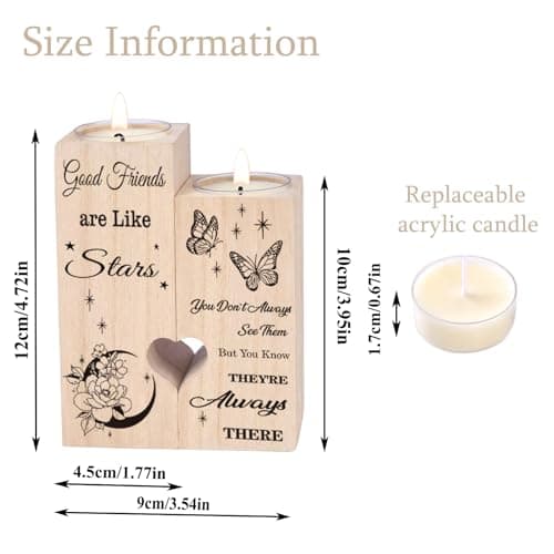 Friendship Gifts for Women, Gifts for Friends Best Friend Birthday Gifts Gifts for Women, Candlestick Creative Gifts