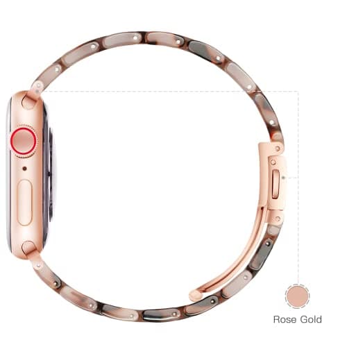 Lightweight Resin Band For Apple Watch Series 11 10 SE 9 8 7 6 5 4 3 2 1 Ultra 3 2, Fashion Adjustable Replacement Strap for iWatch Bands 38mm 40mm 41mm 42mm 44mm 45mm 46mm 49mm for Women Men