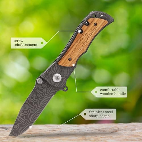 ZENNLAB Best Man Groomsman Gifts from Groom, Wedding Gift for Groomsman, Groomsman Proposal Gifts, Best Man Proposal Gifts, Groomsman Pocket Knife Gift for Men, brown