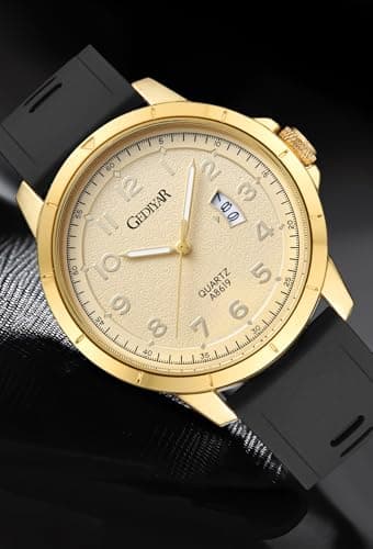 GEDIYAR Mens Quartz Analog Wrist Watches Calendar Date Waterproof Big Large Face Watch for Men Business Casual Dress Sports