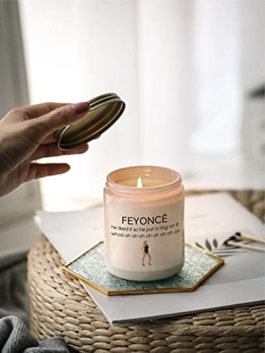 Funny Wedding Gift, Engaged Gift for Bride, Newly Couples, Bridal Shower Wedding Gifts, Newly Engaged Gifts for Her,Feyonce Candle, He Put A Ring on it Candle, Lavender Scented Candles 7oz