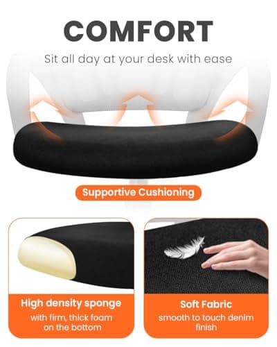 NEO CHAIR Office Desk Computer Chair Ergonomic Mesh Gaming Mid Back Seat with Comfy Lumbar Support Adjustable Height Swivel for Home Task (Black)