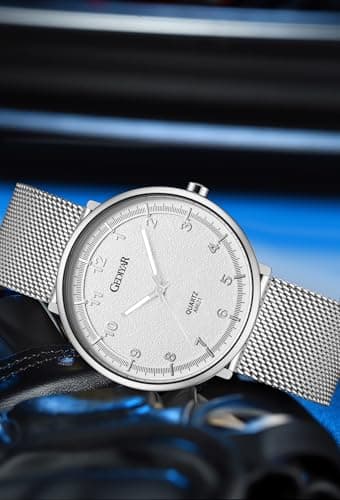 GEDIYAR Mens Minimalist Watches with Slim Case Ultra Thin Waterproof Fashion Sports Analog Quartz Simple Wrist Watch for Men