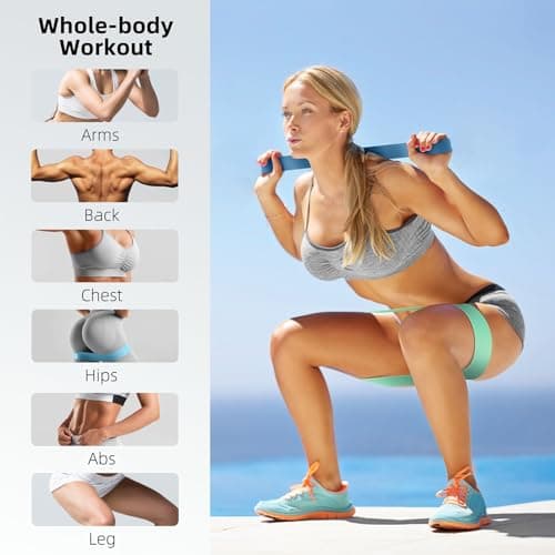 Resistance Bands for Working Out, 5-Pack Elastic Loop Exercise Bands for Strength Training Stretching, Home Gym Equipment for Pilates Yoga Physical Therapy, Leg Glute Arm Workout Kit for Women Men