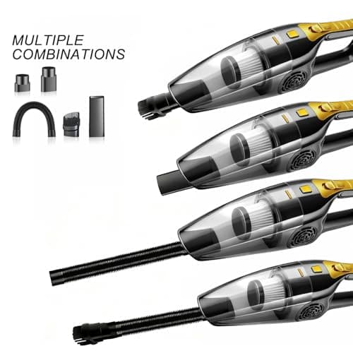 BOYMOO Car Vacuum Cleaner – 9000PA High Power Suction, DC 12V Portable Handheld Auto Vacuum with Attachments, Mini Car Interior Cleaner for Pet Hair, Dust, Crumbs, and Debris (Midnight Black)