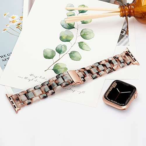 Lightweight Resin Band For Apple Watch Series 11 10 SE 9 8 7 6 5 4 3 2 1 Ultra 3 2, Fashion Adjustable Replacement Strap for iWatch Bands 38mm 40mm 41mm 42mm 44mm 45mm 46mm 49mm for Women Men