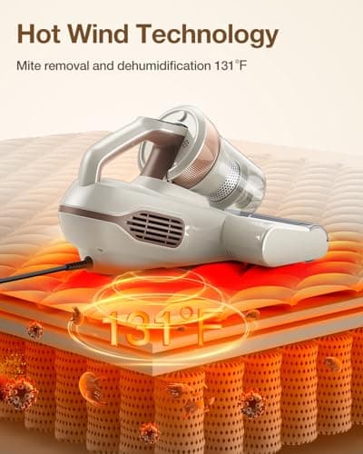 Jimmy Mattress Vacuum Cleaner, Bed Vacuum with UV & Ultrasound, High Heating, Smart Dust Sensor, 15Kpa Powerful Suction, Lightweight, Deep Clean Dust and Pet Hair in One Go(BX6 Lite, Corded)