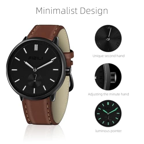Watch Mens Watches Fashion Minimalist Ultra-Thin Watches for Men Waterproof Luminescent Hands Leather Strap