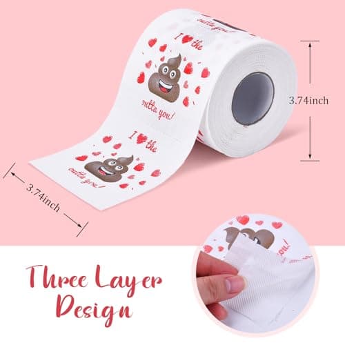 Valentines Day Gifts for Him/Her, Romantic Novelty Gifts Toilet Paper, Funny Gag Gifts for Adults Men Women Boyfriend Girlfriend, Valentines Day Decor for Party Supplies Christmas Stocking Stuffers