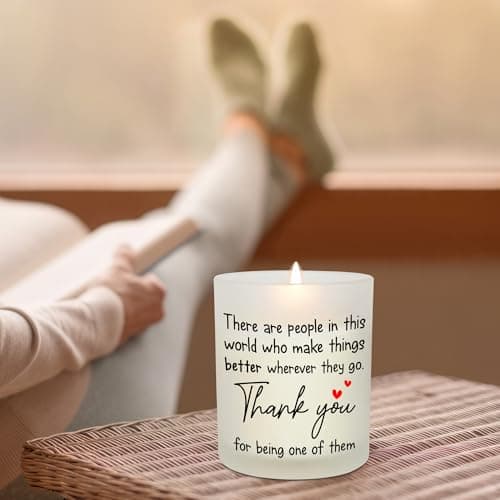 OASSIE Thank You Gifts for Women - Long Lasting Vanilla Lavender Candle 10 Oz - Appreciation Inspirational Birthday Gifts for Women Coworkers Friend Teachers Nurses Boss Employees