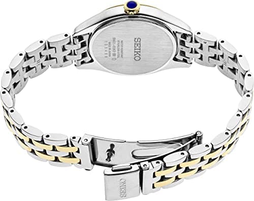SEIKO SUR392 Automatic Watch for Women - Essentials - Swavorski Crystals - Stainless Steel Two-Tone Gold-Finish Bracelet - 50M Water Resistant