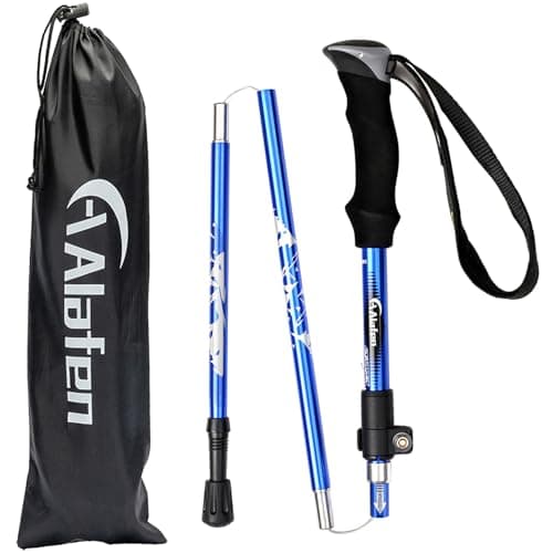 A ALAFEN Aluminum Collapsible Ultralight Travel Trekking Hiking Pole for Men and Women (Fits 5'3" - 6'2")