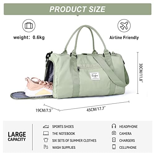 BJLFS Weekender Duffel Bags for Women Men, Travel Totes Bag for Airplane, Cute Sports Gym Dance Overnight Luggage Bag with Wet Pocket Shoe Compartment, Carry On Hospital Bag for Labor and Delivery
